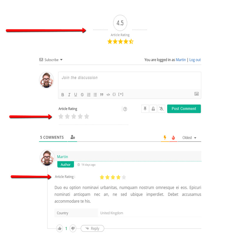 giao dien WpDiscuz khi bình luận